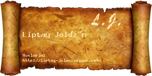 Liptay Jolán névjegykártya